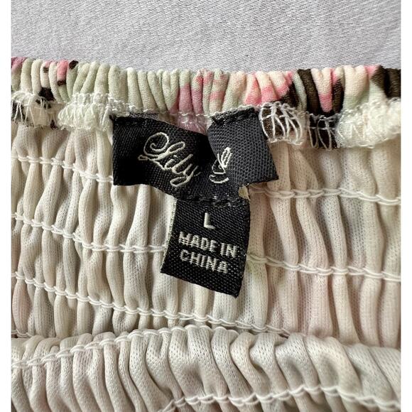 Lily Rose Dress Smocked High Low Floral Fairy Romantic Soft LG - Picture 5 of 10